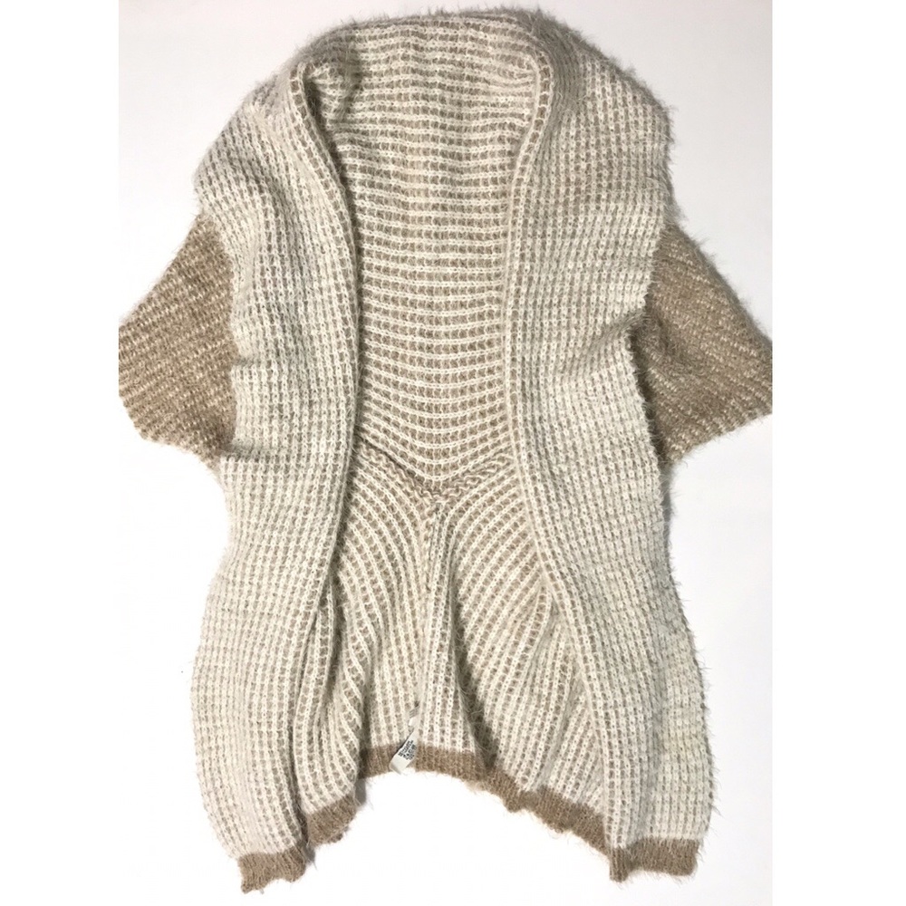 Simply Noelle Beige White EyeLash Cardigan Sweater